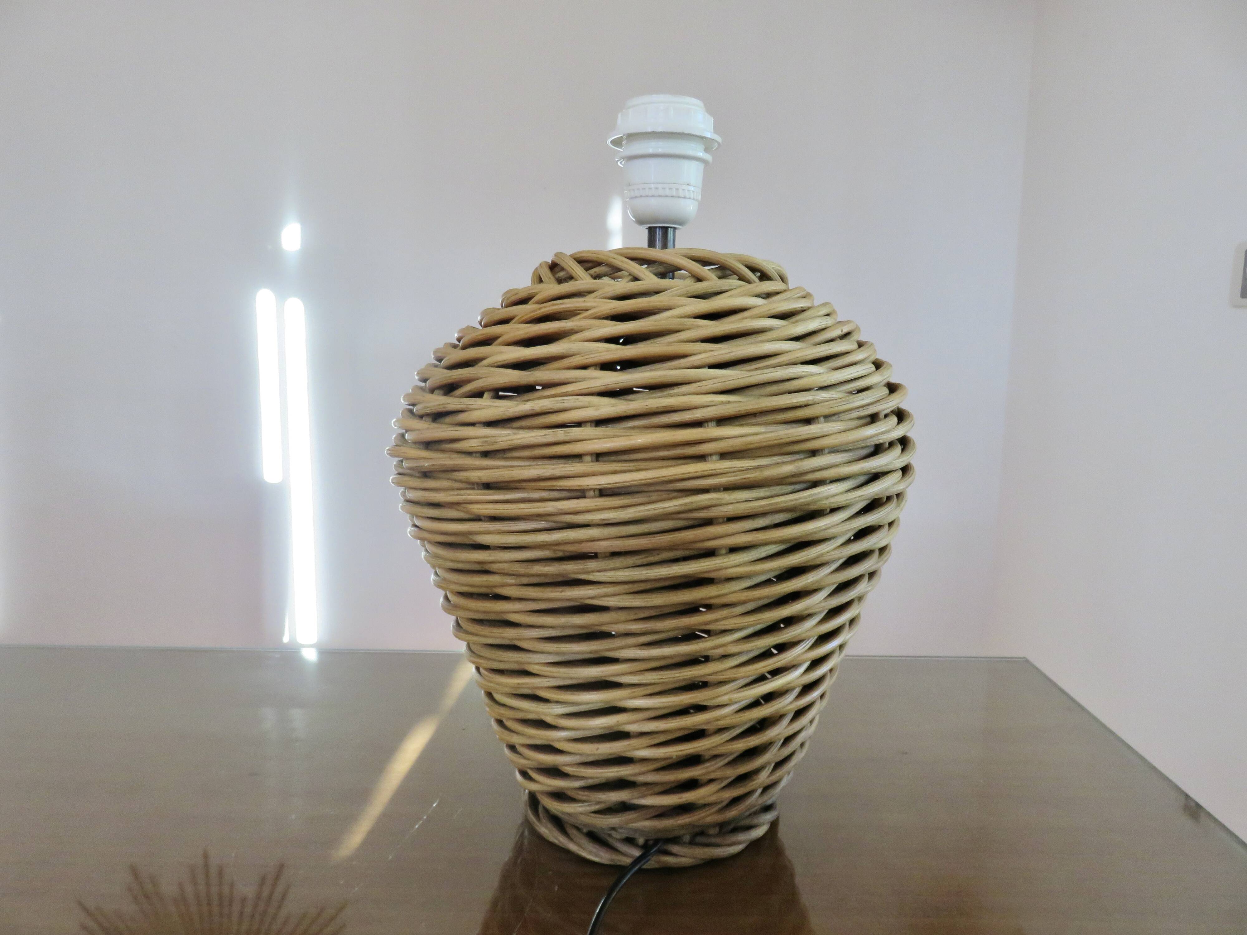 Natural rattan lamp 1970