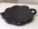 Vintage 1950s black leaf ceramic cheese board
