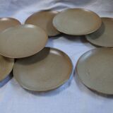 Set of 8 dessert plates Grès CNP Village France