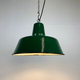 Industrial Green Enamel Pendant Lamp, 1960s