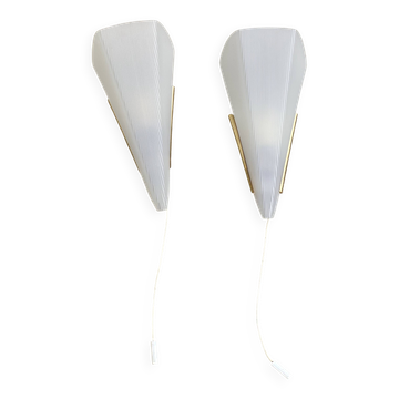 Pair of vintage modernist design wall lights from the 1970s