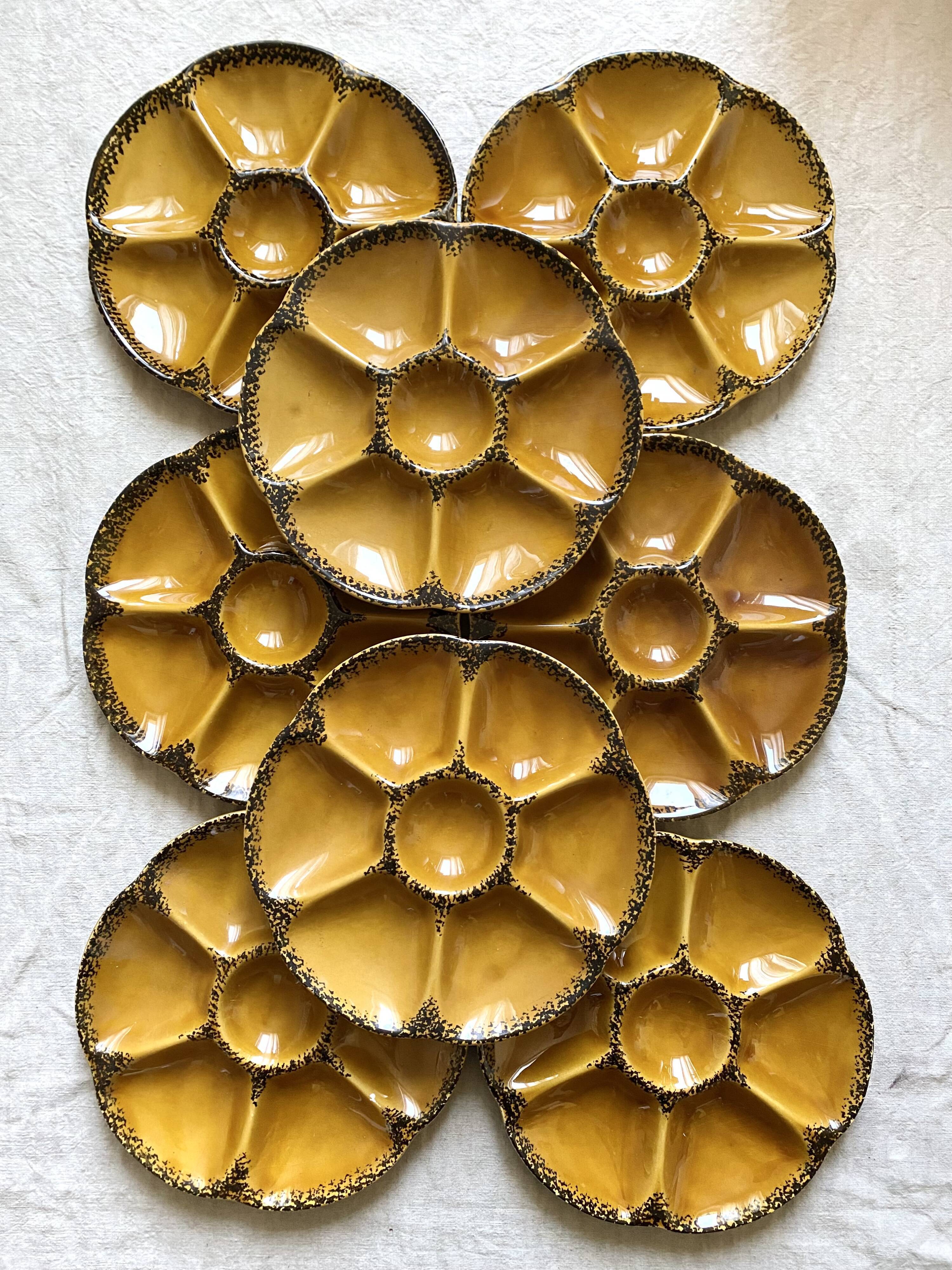 Vintage Gien oyster plates