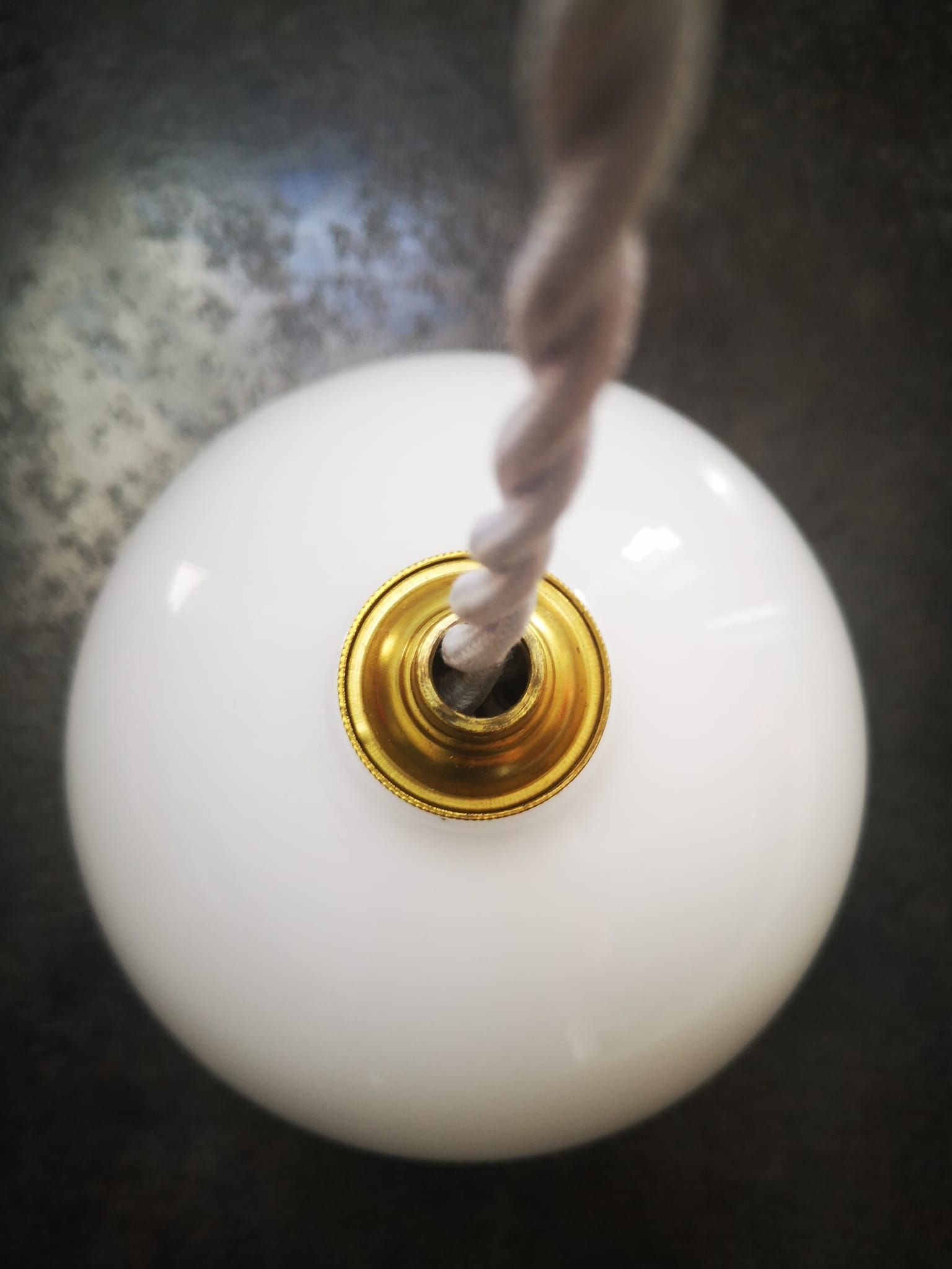Sold opaline white globe