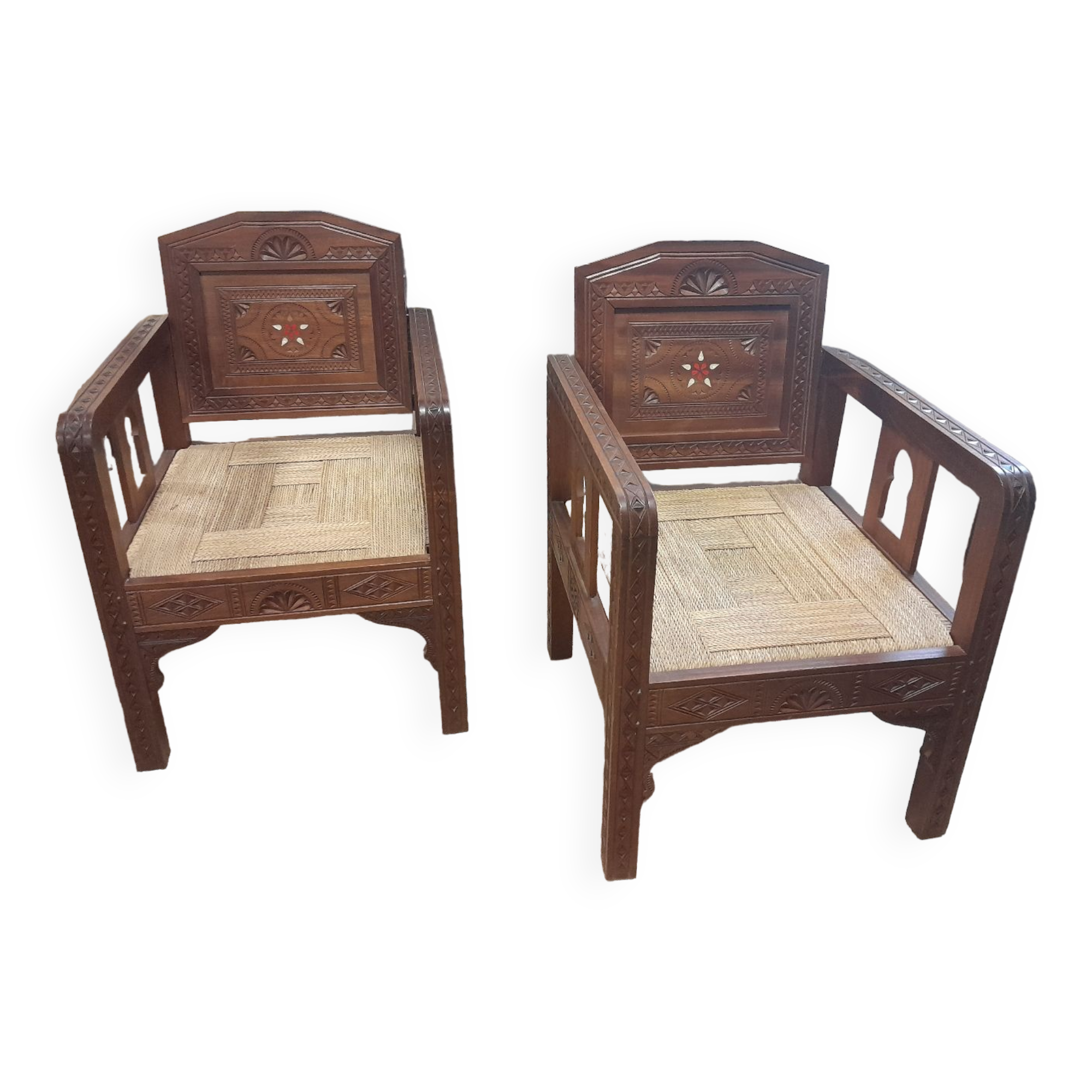 Pair of Moroccan armchairs