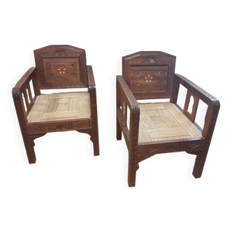 Paire de fauteuils marocains