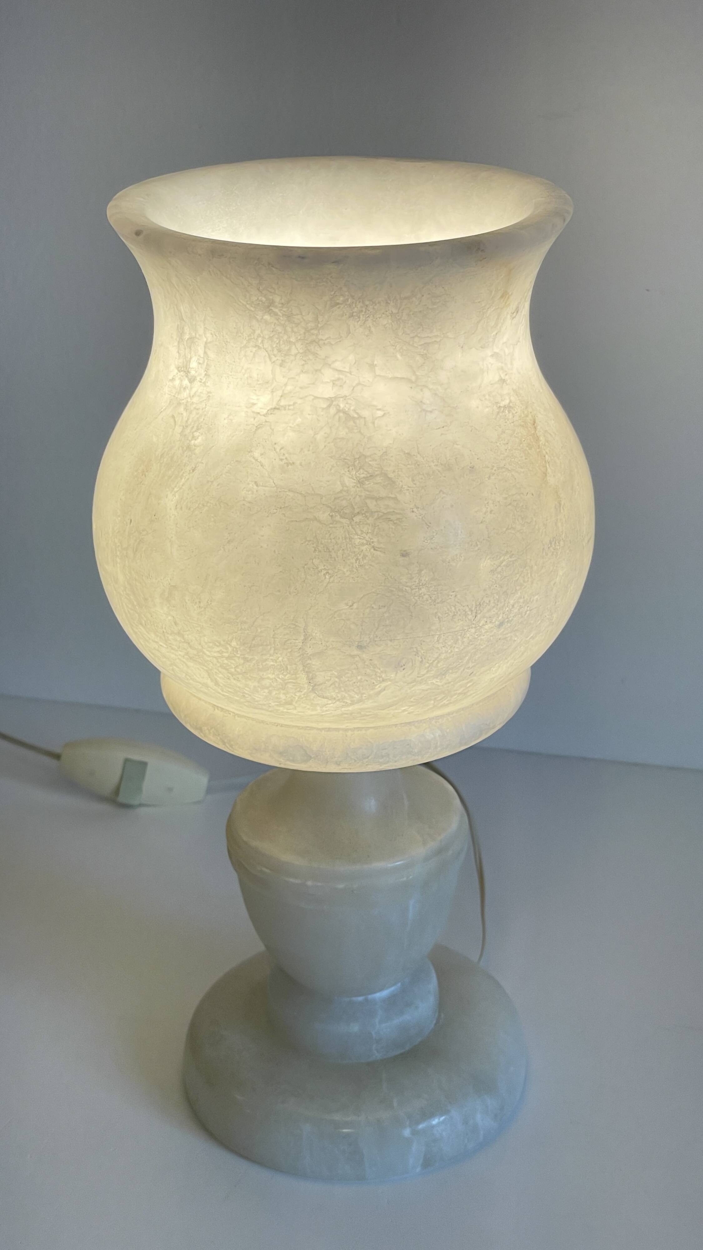 70s Tulip Lamp Alabaster Stone