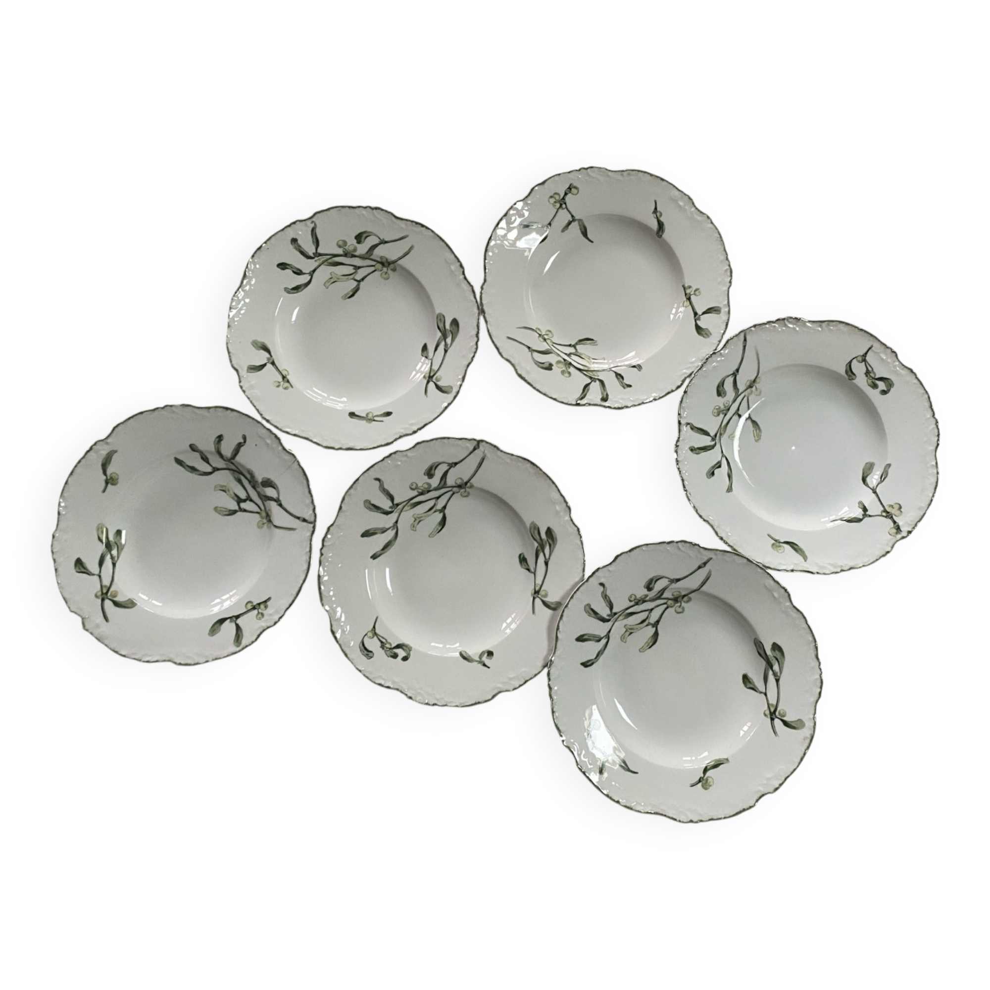 Set of 6 deep plates Pillivuyt model Gui vintage