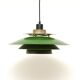Suspension verte lampe Jeka, années 1970
