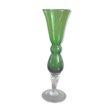 Green soliflore vase in vintage glass