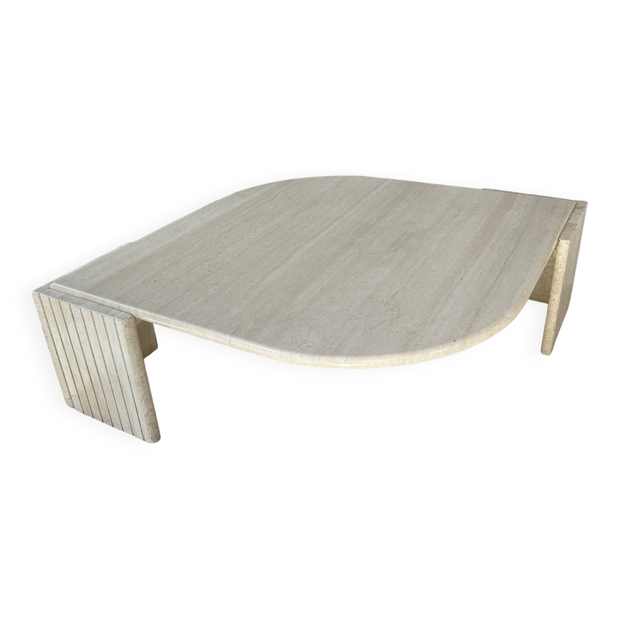 Travertine coffee table Roche Bobois