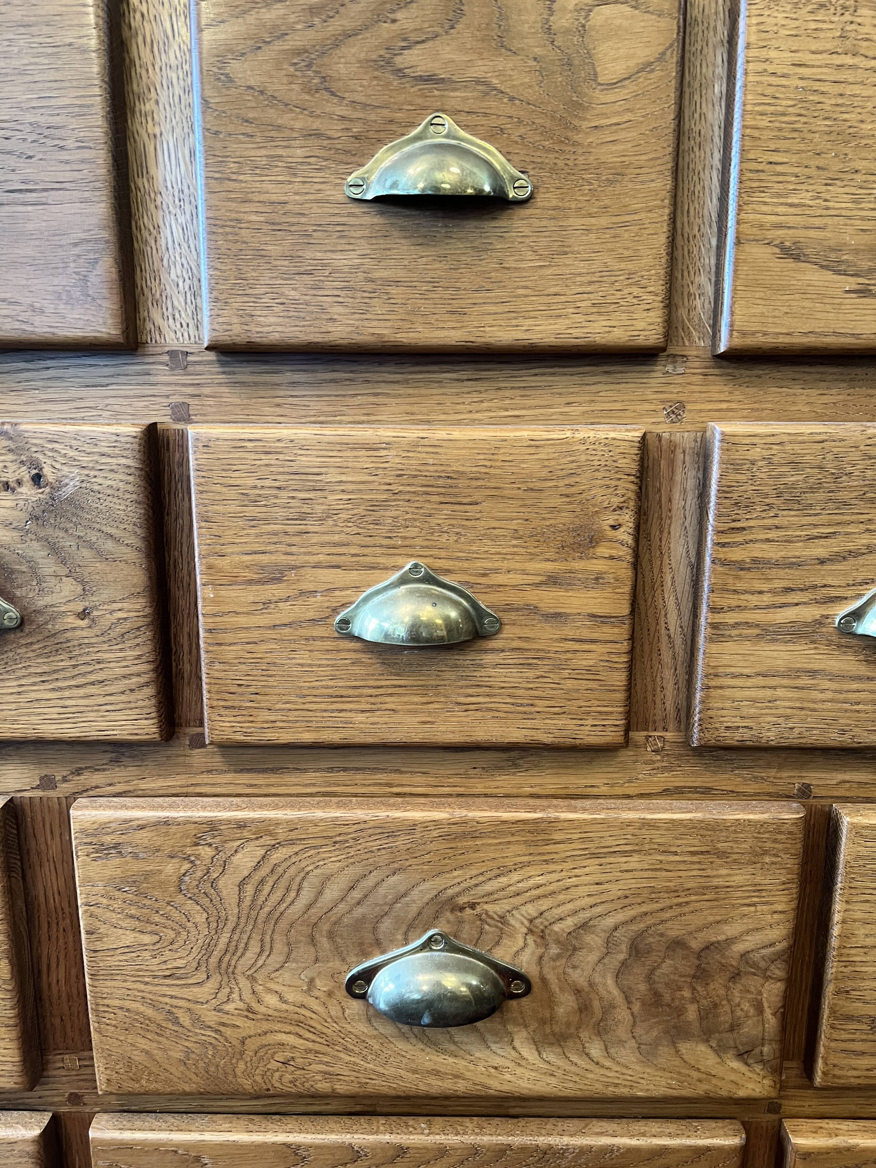 16 drawer counter in solid oak