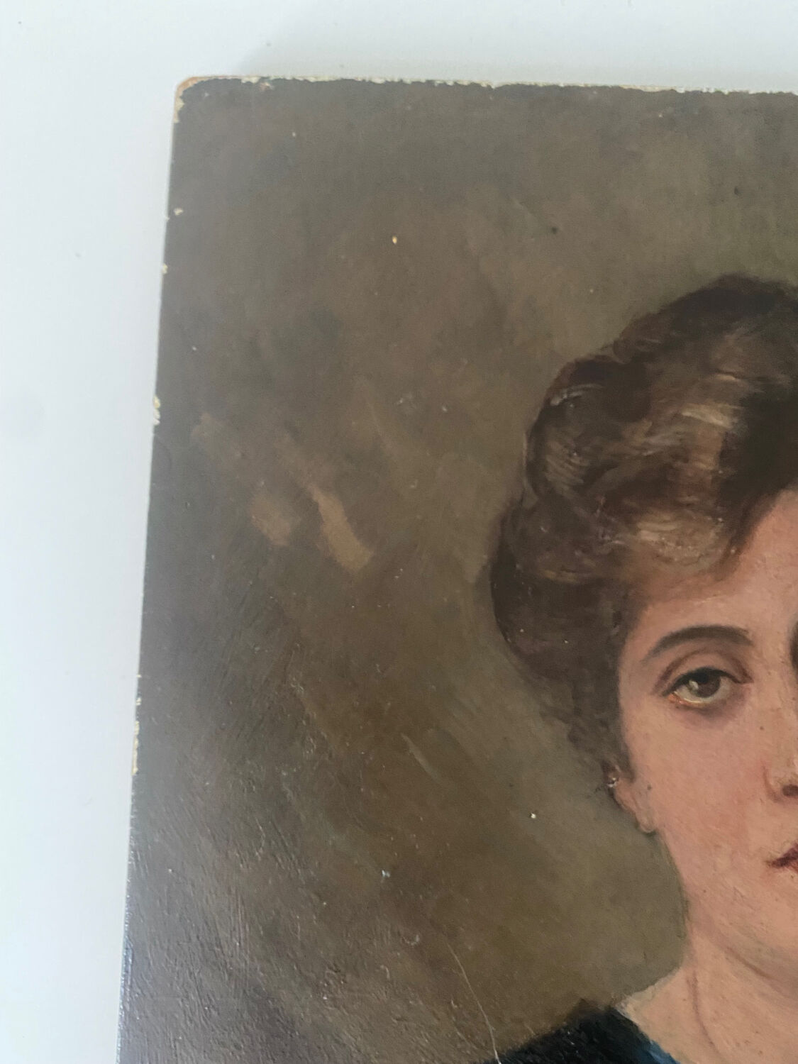 Portrait woman oil on wood