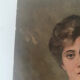 Portrait woman oil on wood