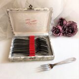 Box 12 forks dessert model vintage shell France
