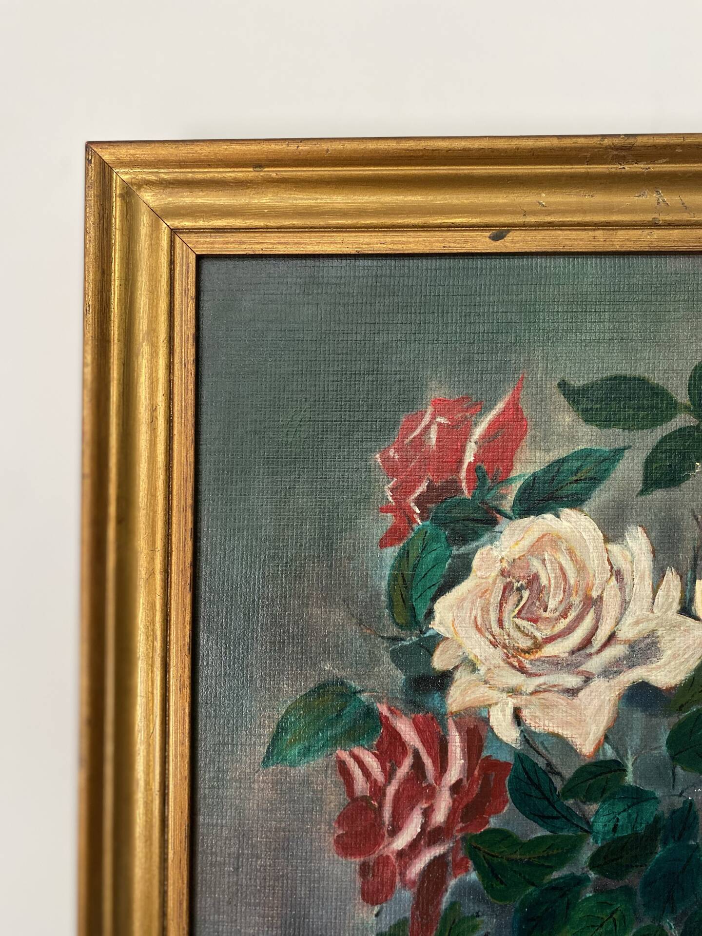 Old Painting "Still Life with Roses" – 1950