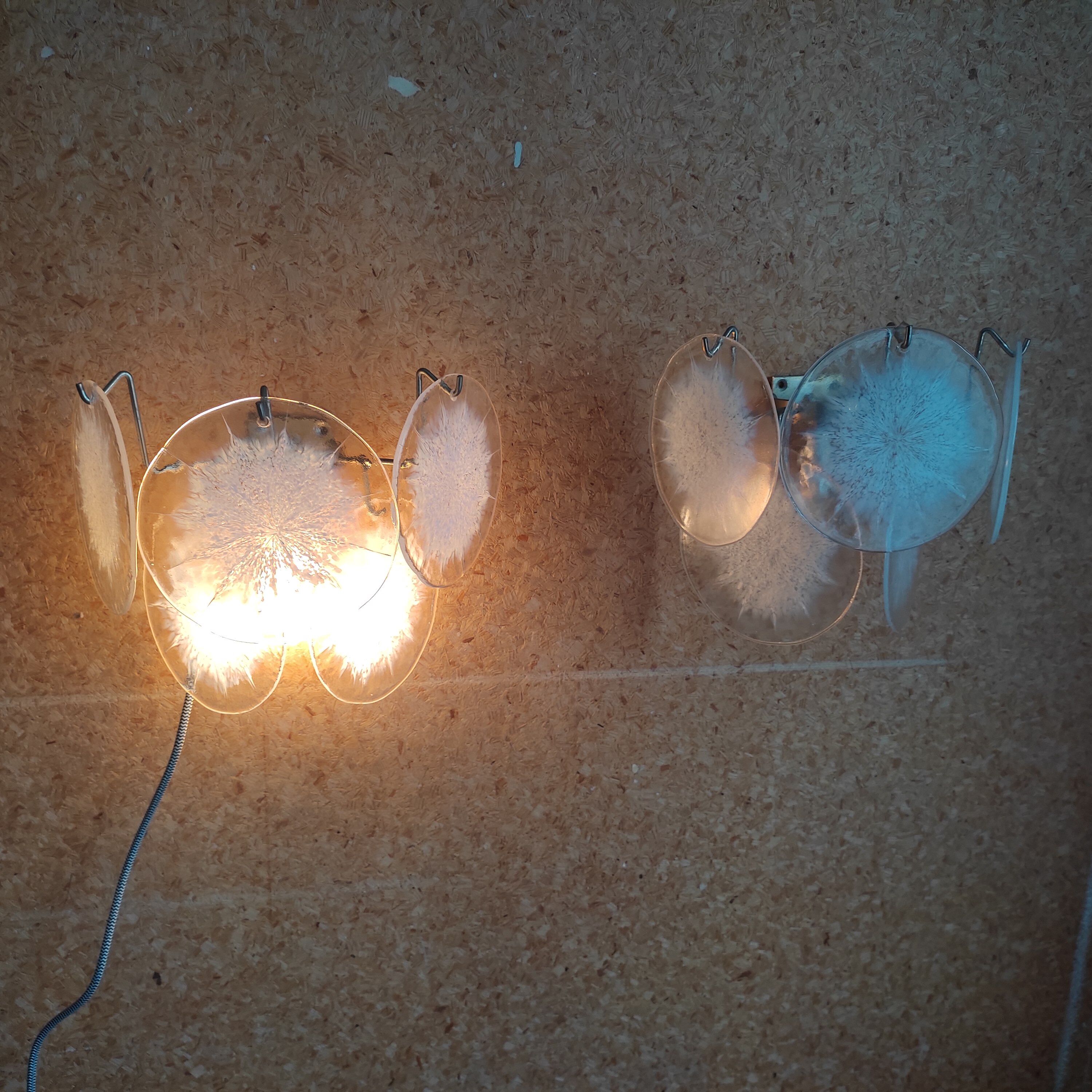 Pair of Gino Vistosi Murano wall lamps 60/70s