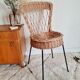 Rattan chair and metal base 50s