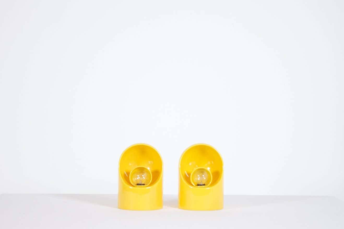Ensemble de lampes de table en céramique par Marcello Cuneo pour Gabbianelli