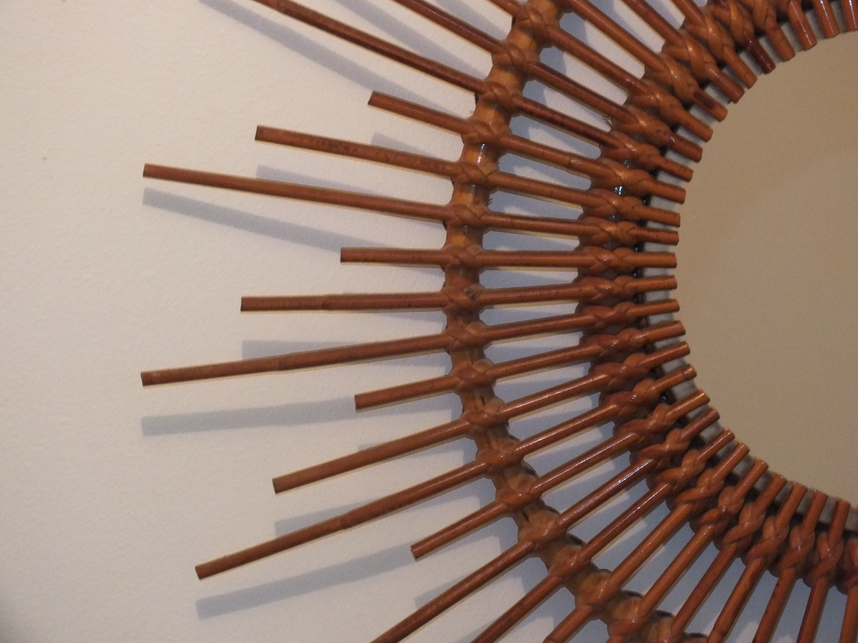 Rattan sun mirror
