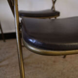 Lot of 4 metal and skai folding chairs