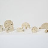 Set of 8 travertine animal sculptures by Fratelli Mannelli 1970