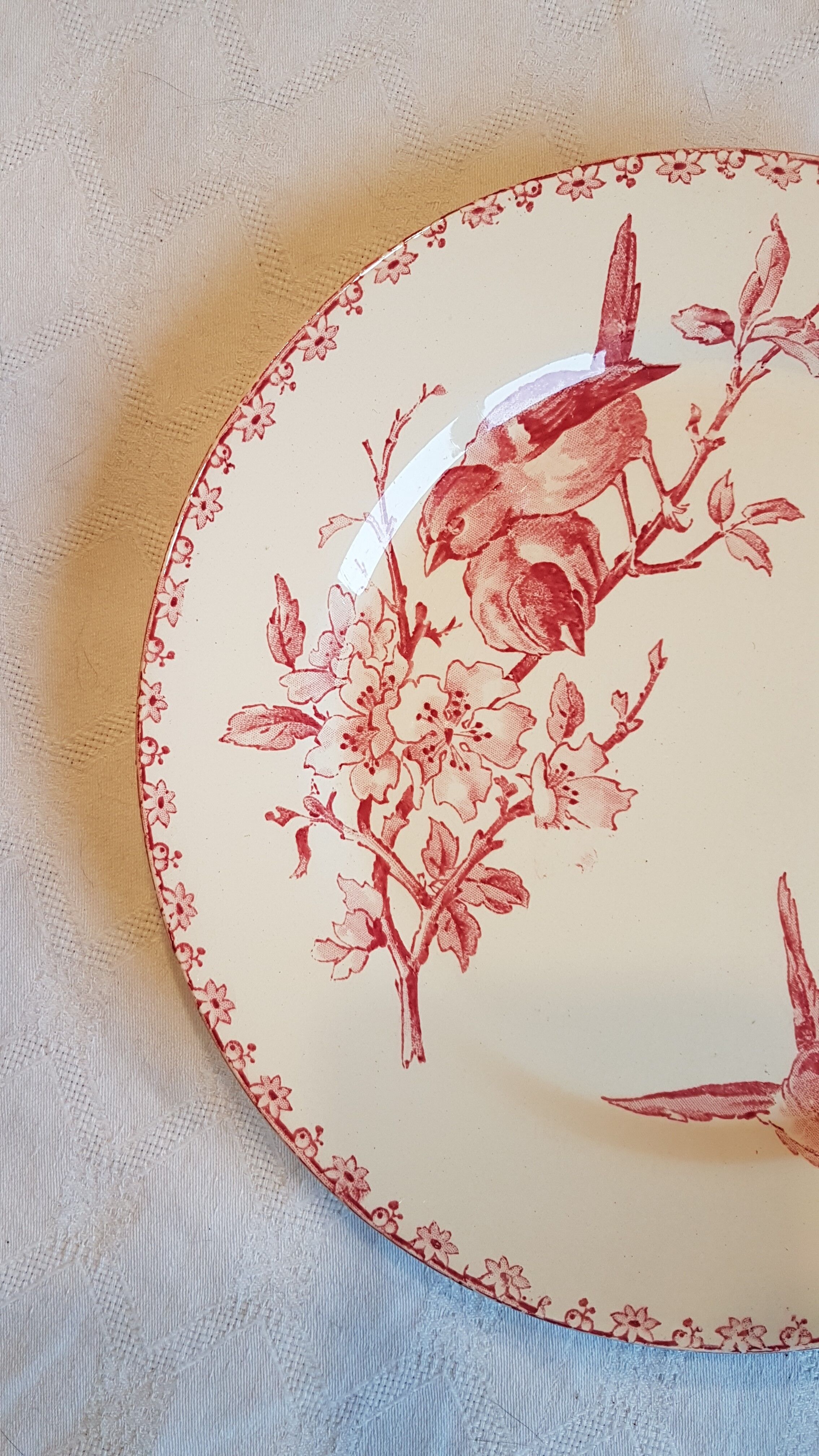 Plate with decoration of flowers and birds