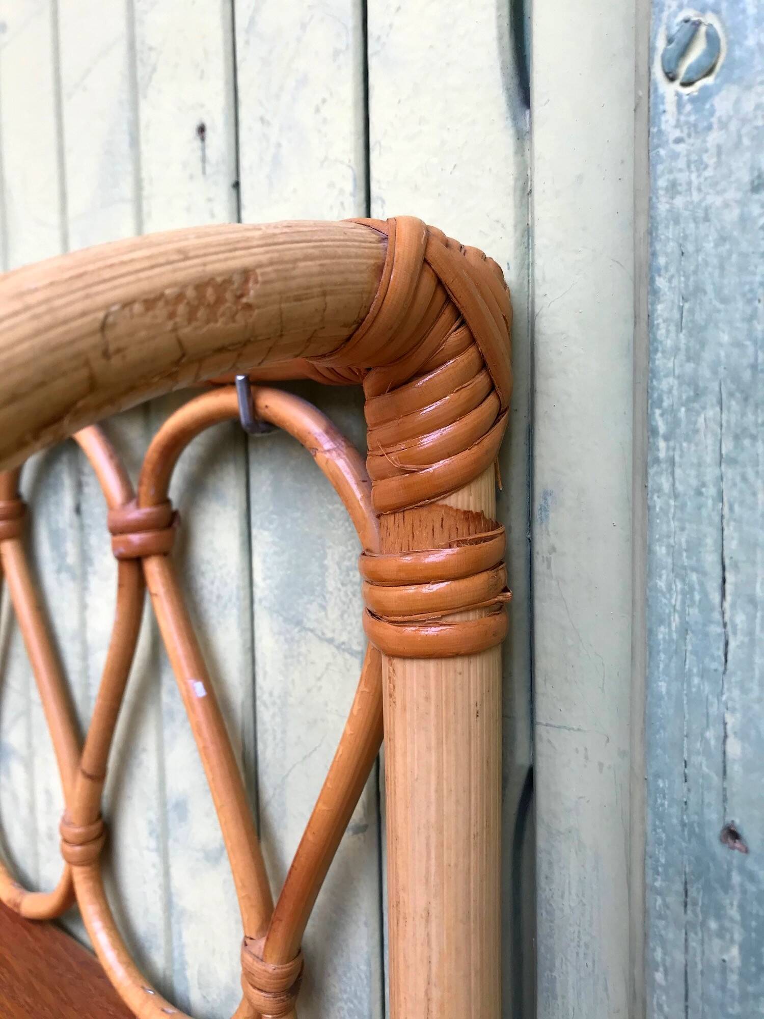Vintage rattan shelf from the 60s