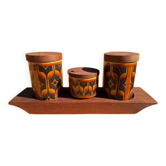 Vintage Hornsea England Seasoning Set (Salt, Pepper and Mustard Shakers)