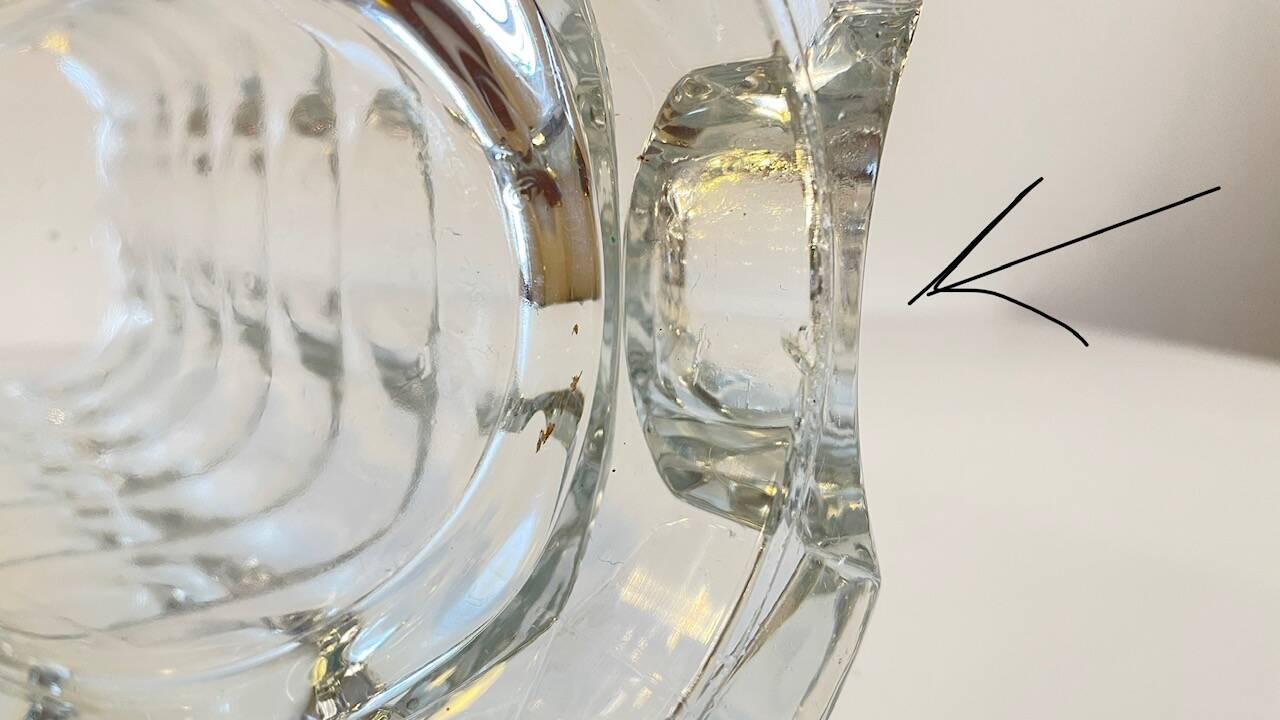 Geometric semi-crystal vase 1950s