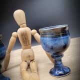 Set 4 blue sandstone cups