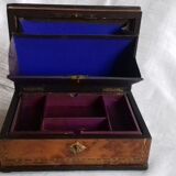 Old box row mail, jewelry, elm magnifying glass