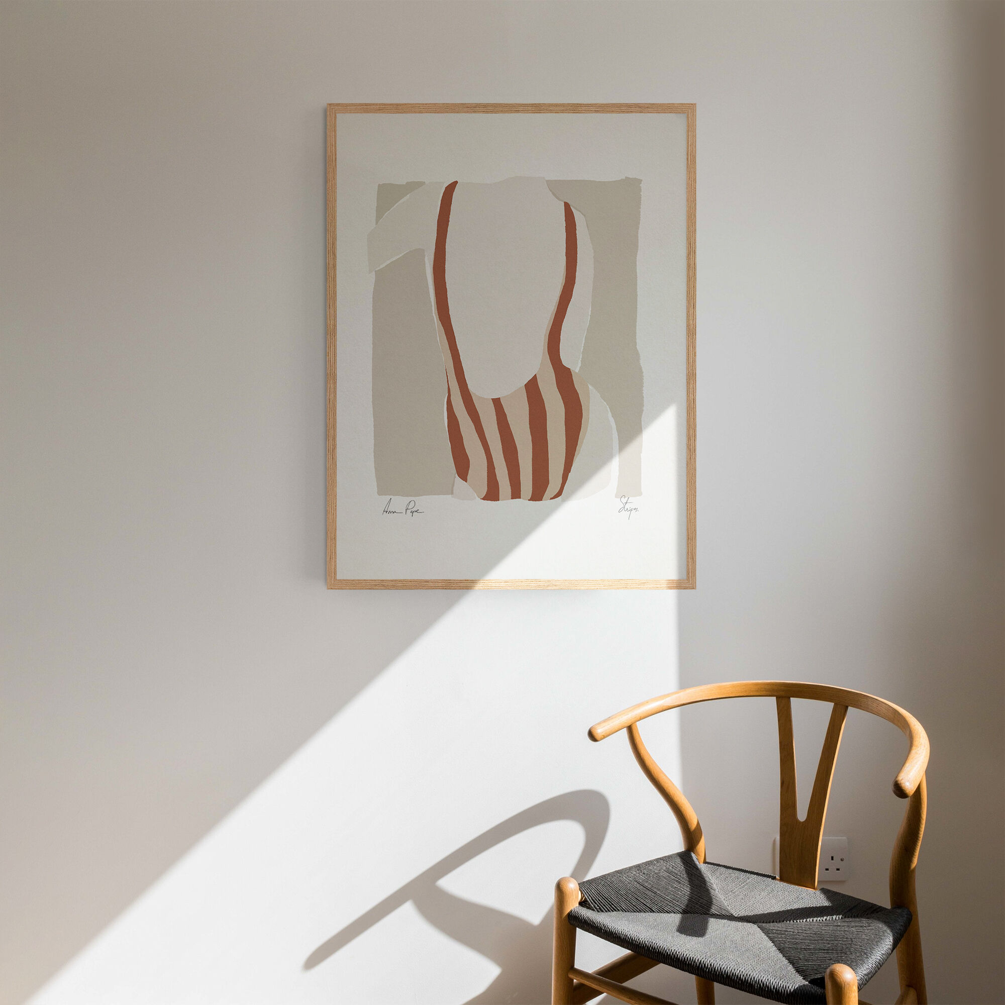 Framed female figure giclee art print 50x70cm