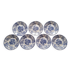 7 assiettes plates, terre