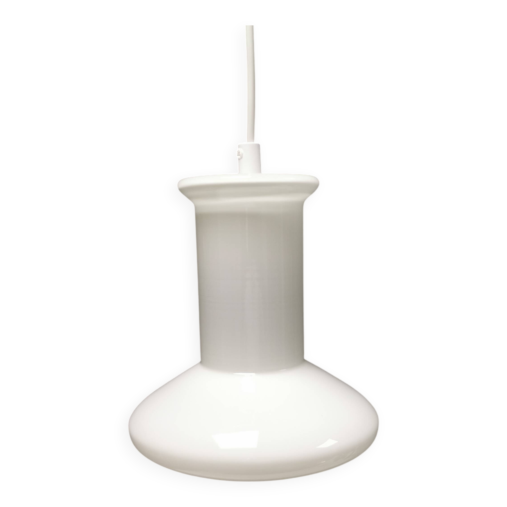 Double layered opal glass lamp, produced at Holmegaard Glassworks for Lyskaer Lighting, Denmark 70s