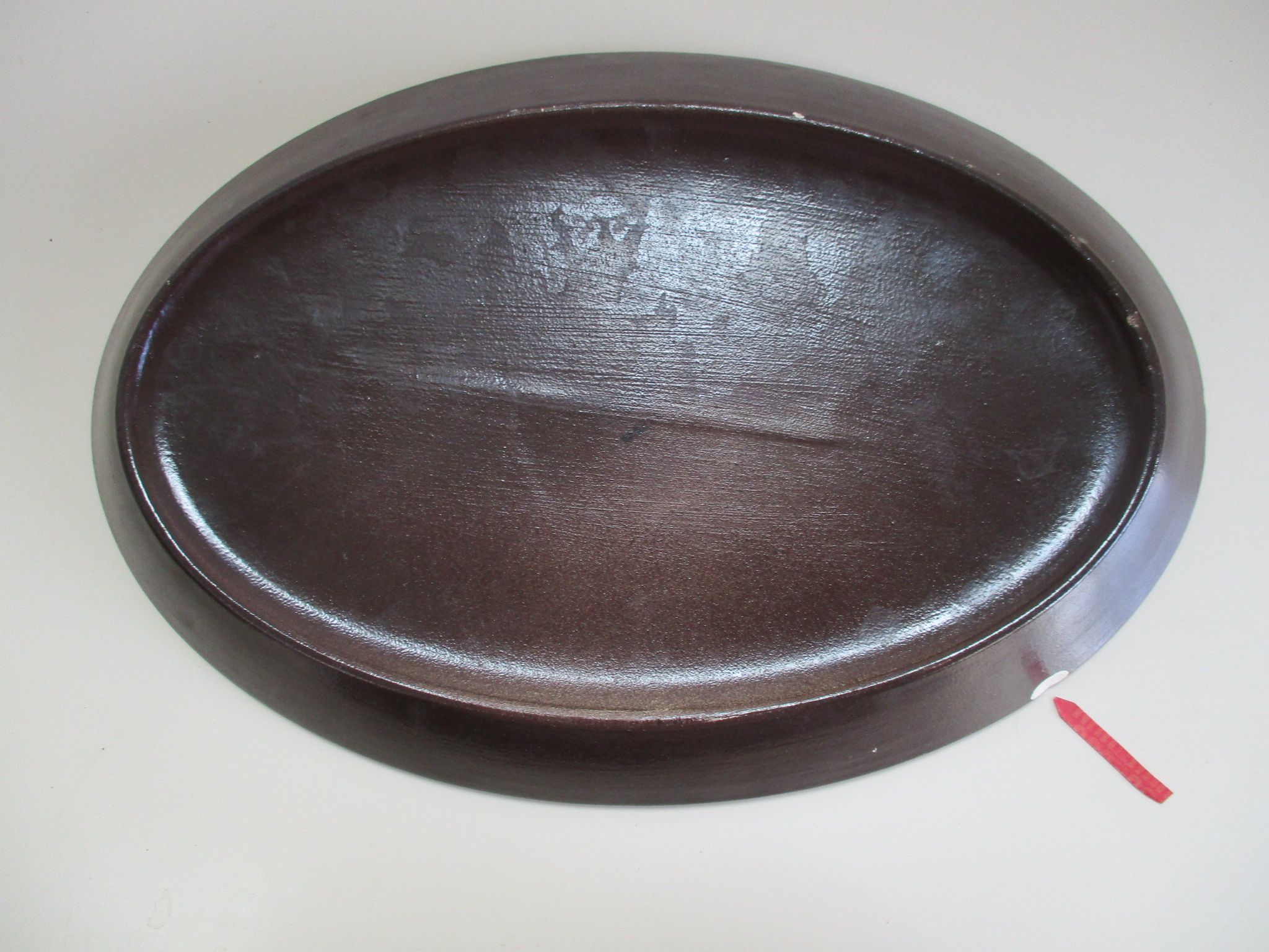 Plat de service ovale en grès de niderviller.modèle maille vintage