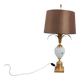 Brass And Opaline Pineapple Leaf Table Lamp 1960s
