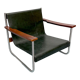 Fauteuil lounge vintage italien chrome et cuir des années 60