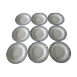 9 hollow plates Salins Récamier terre de fer