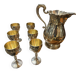 Carafe et 6 verres en métal argenté