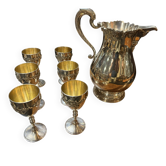 Carafe and 6 silver-plated glasses