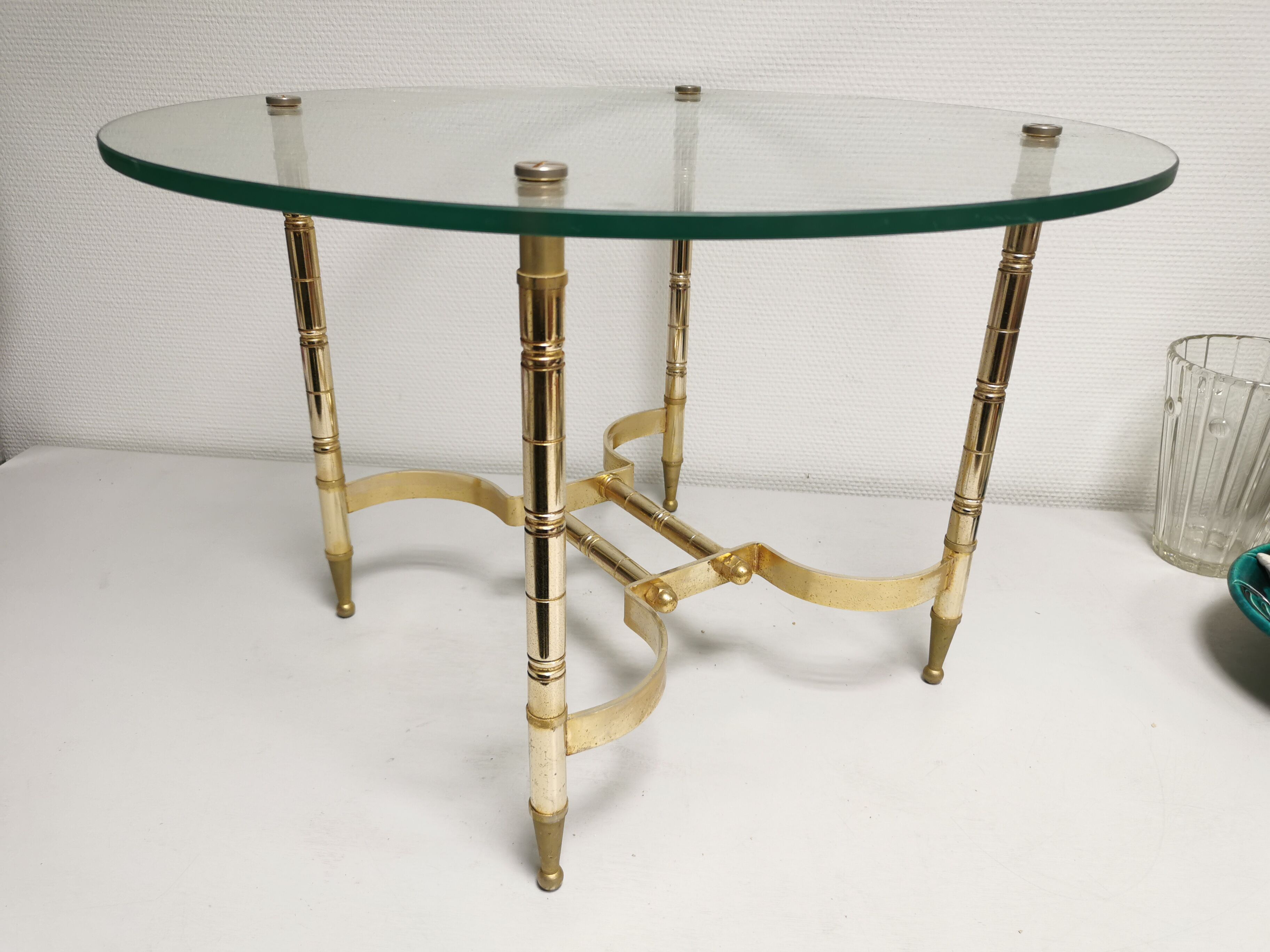 Table basse de salon vintage hollywood regency années 50-60
