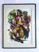 Abstract composition in orange and green, 1989. Gouache on paper.