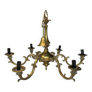 Vintage 6-arm copper chandelier