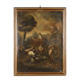 Landscape with shepherd and sheep, oil on canvas, 18th century.