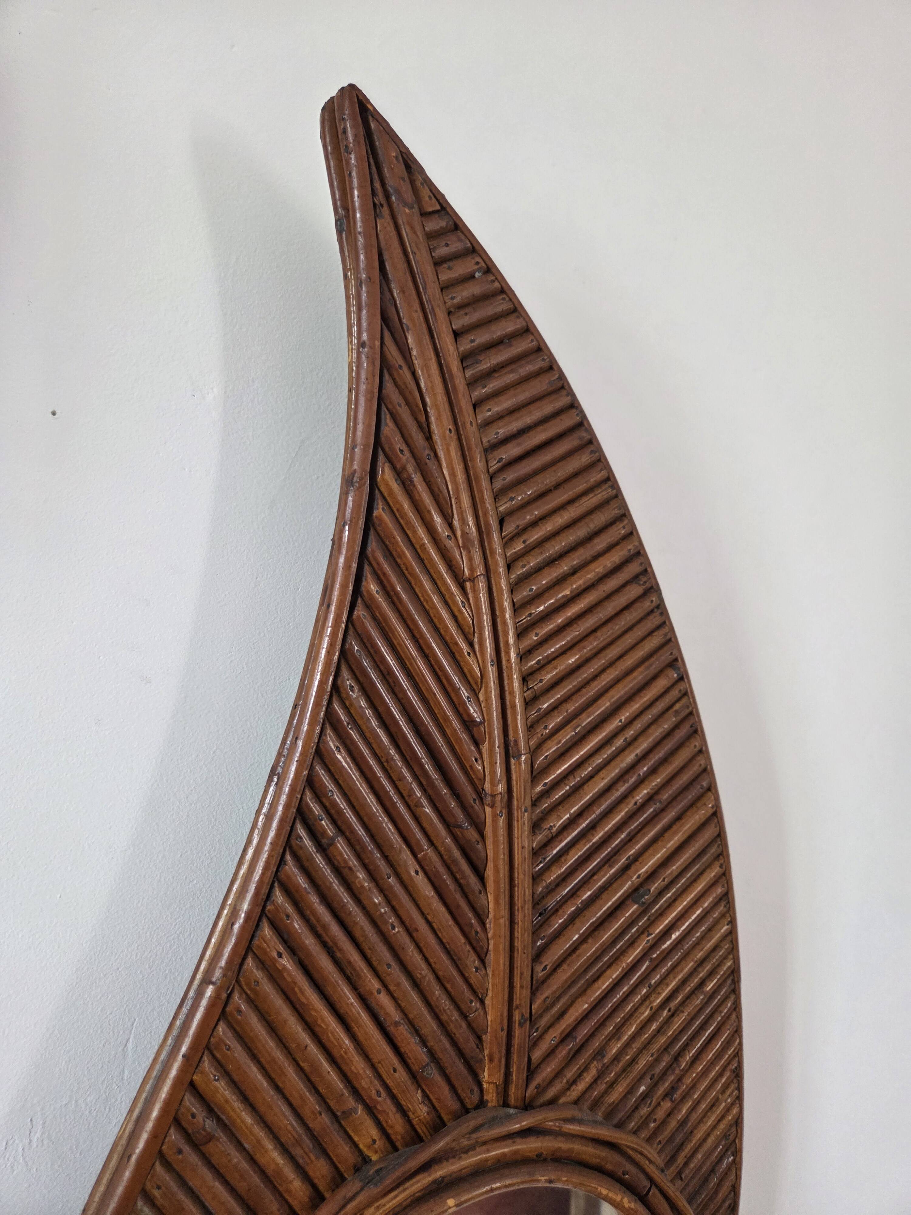 Pair of bamboo mirrors Vivai Del Sud