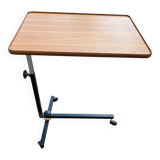 Foldable and adjustable serving trolley in wood and black steel