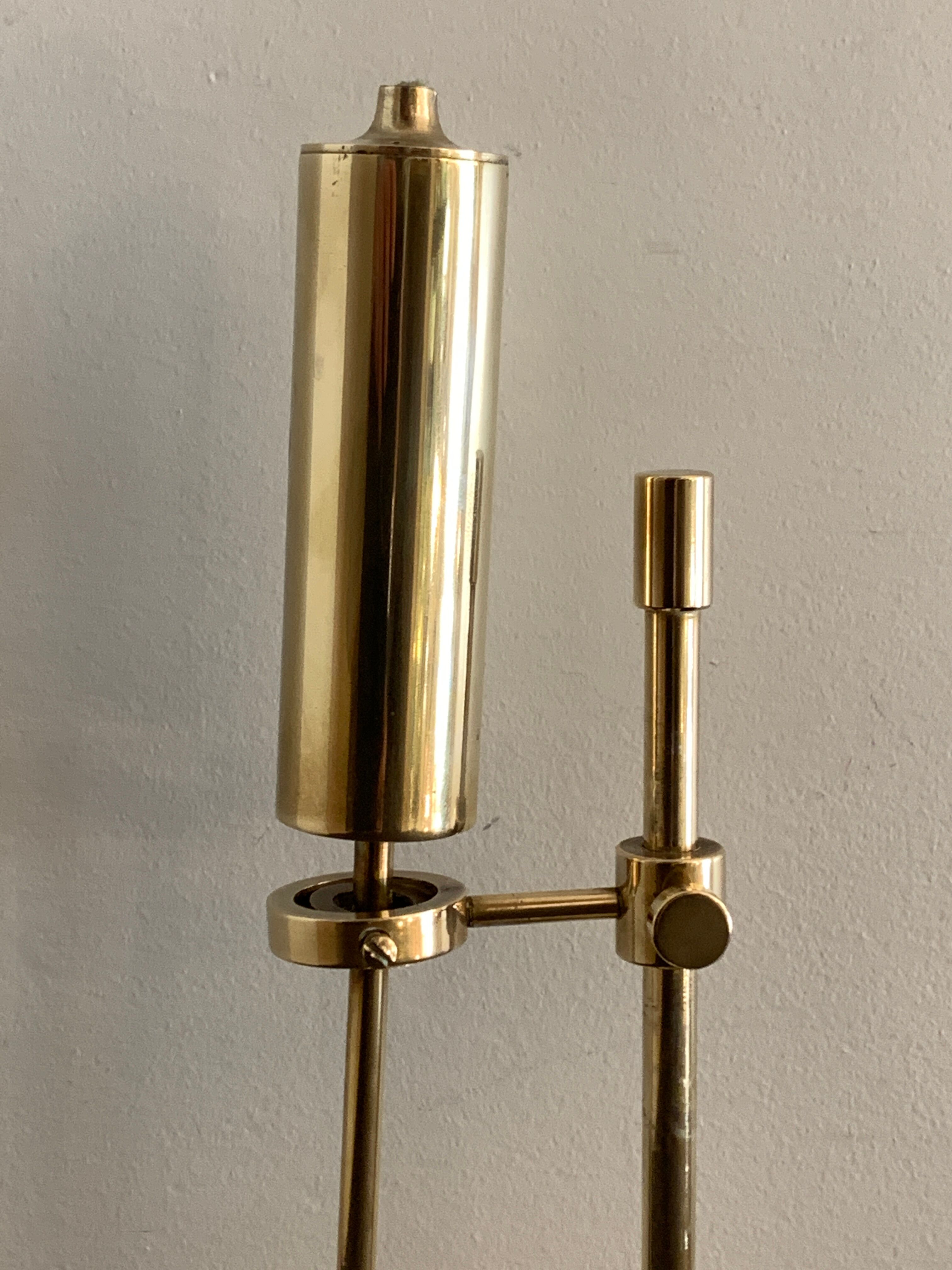 Marine gyroscopic oil lamp in polished solid brass, Ilse Ammonsen for Daproma, Denmark, 1950