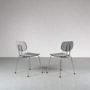 Pair of “CT2” dining chairs by Willy van der Meeren for Tubax, Belgium 1950