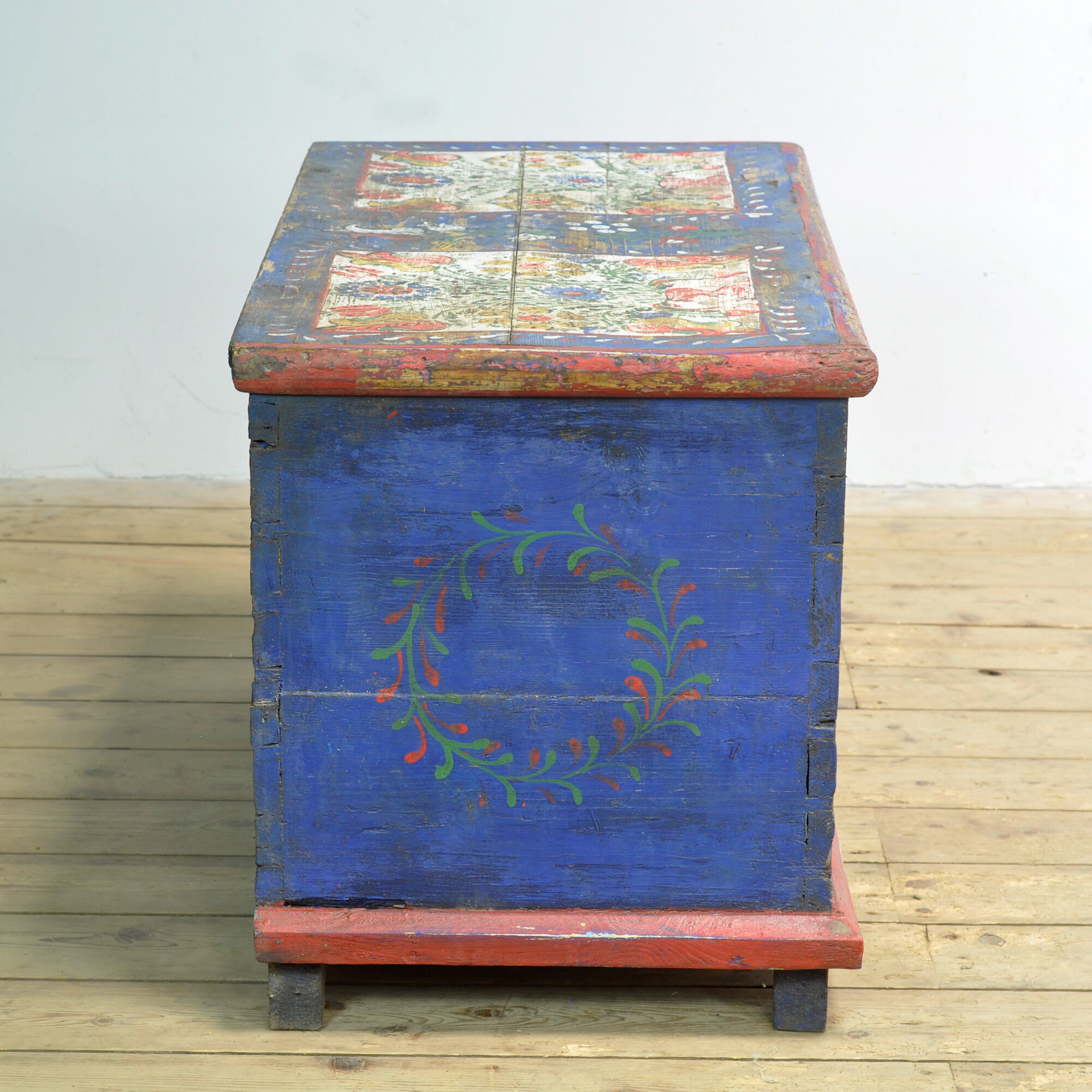 Folk art bridal chest, dated 1883