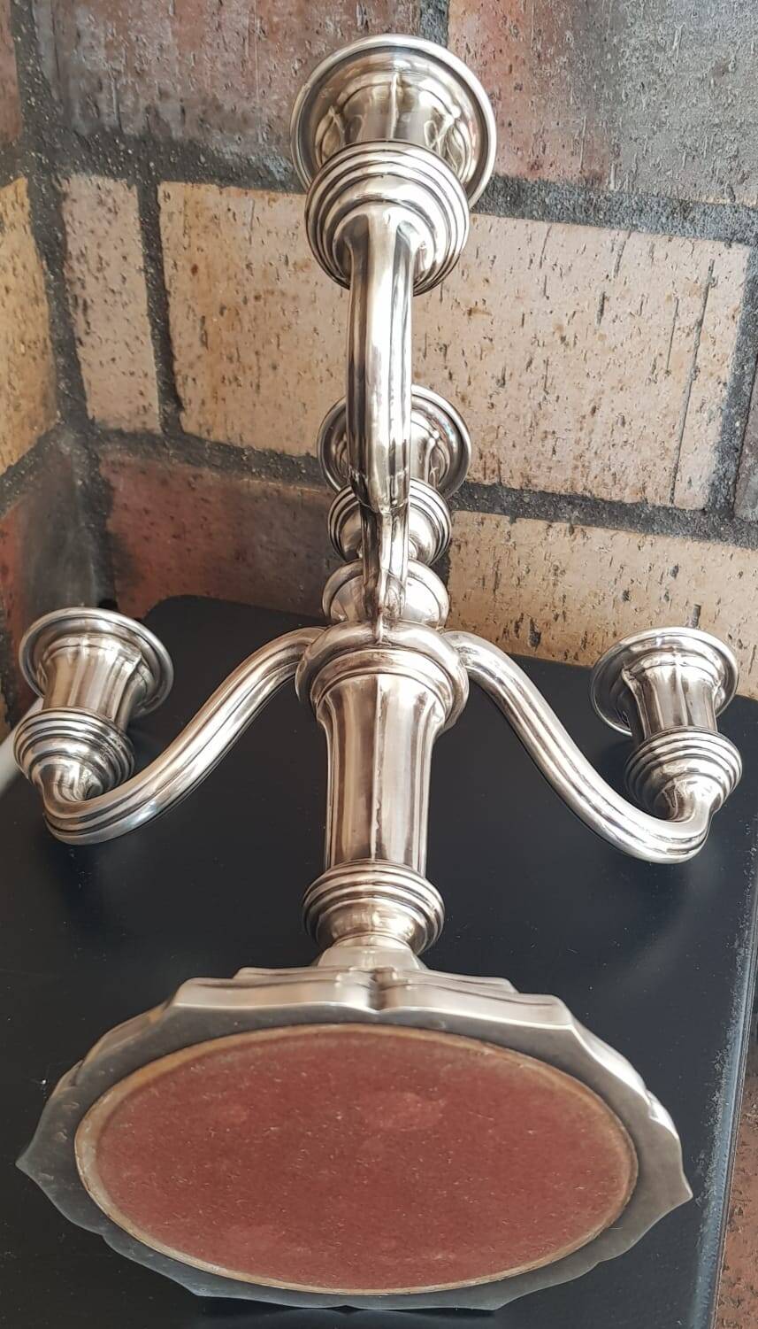 silver candelabrum chandelier with 4 candles